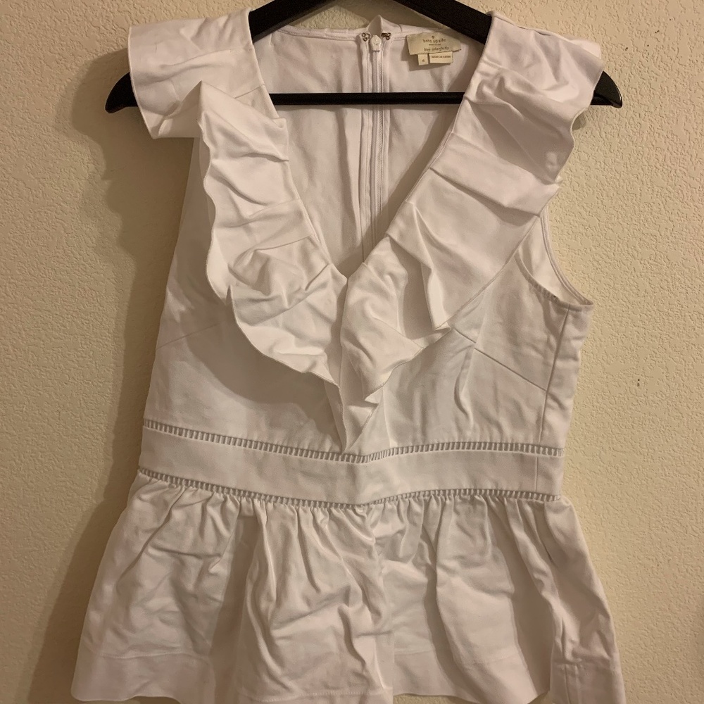 Kate Spade Ruffle Neck Top